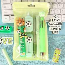1set/6pcs The Top Popular Football Tournament 6-Piece Set Of Student Stationery Souvenirs In 2026, With High Appearance And High Quality, Is The Preferred Choice For Learning Rewards And Holiday Gifts. It Contains Practical Stationery Such As Keychains, Ballpoint Pens, Erasers, Etc. - Multicolor - View 4