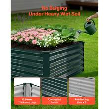 Galvanized Raised Garden Bed, 6.67 X 3.35 X 1.51 Ft, Rectangular Metal Planter Box Kit Outdoor, Rustproof Elevated Planting Box With Gloves, Alu-Zinc, For Growing Flowers Vegetables, Dark Green - Bộ 1 món màu xanh đậm, kích thước 80*40*19 inch. - Xem 3