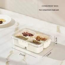 Frascos de especias con 8 compartimentos y tapas, recipientes de almacenamiento de condimentos de plástico para la cocina - 1 pieza - Ver 14