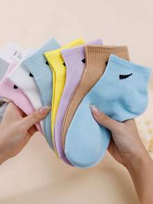 10 đôi tất cổ ngắn màu trơn ngẫu nhiên - Nhiều màu - Xem 2