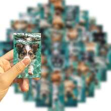 50pcs Aesthetic Swimming Dogs Stickers Cute Cartoon Animal Water Bottle Sticker Luggage Laptop Guitar Waterproof Vinyl Decals Scrapbook Supplies Stationery Funny Stickers Kindle - 1 Set - View 5