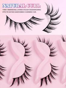MAANGE 5 Pairs False Eyelashes Cluster Lashes Natural Look, Wispy Manga Eyelash Extensions Strip Cat Eye Lashes Pack With Thin Band Long Anime Korean Fake Eyelash Strip Lashes,Lashes,Eyelashes,Fake Lashes ﻿ - Black - View 8