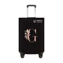 1pc Non-Stretch Non-Woven Fabric Luggage Protective Cover Suitable For 20-30 Inch Trolley Case, Anti-Scratch Luggage Protector Cover With Rose Gold Letter Pattern, Travel Accessory Essential For Back To School - Black - View 31
