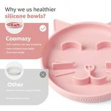 Silicone Slow Feeder Dog Cat Bowls Interactive Puzzle Toy For Pets Dry/Wet Food Training Keeps Dogs Cats Busy Prevents Puppy Kitty Overeating Pink 0.8 Cup - 0.8 杯 - 查看 5