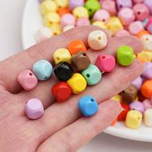 10mm Macaron Acrylic Diagonal Cut Square Beads DIY Mobile Phone Chain Necklace Bead Accessories Wholesale - Multicolor - View 4