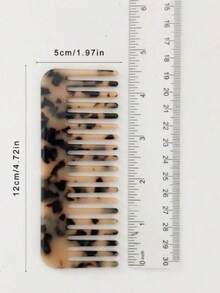 Acetate Comb With Anti-Static Marble Pattern, Ideal For Travel And Makeup - Multicolor - View 3