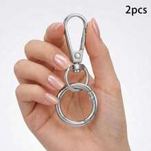 2Pcs Keychain Clip, Swivel Snap Hooks, Double Opening Swivel Clasp, Metal Key Clip For Women Keychain Charms - Multicolor - View 11