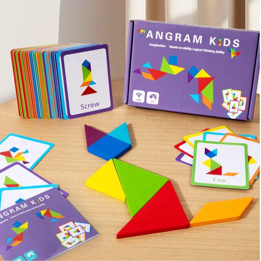 ¡Desafío de rompecabezas Tangram! Desbloquea formas infinitas para inspirar la creatividad de los niños. Usa 7 piezas de rompecabezas para crear animales, edificios y números: ¡Diversión y educación! El juego manual y las tarjetas de problemas fomentan el aprendizaje y el desarrollo cerebral, ¡diversión sin fin! Estilos y colores de embalaje aleatorios.