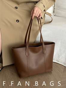Túi Tote Đa Năng Cho Nữ Đi Làm & Sử Dụng Hàng Ngày - Cà phê nâu - Xem 3