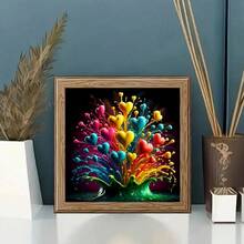 Kit de pintura de diamantes 5D - Diamante redondo completo, patrón de corazón, juego de manualidades de acrílico para decoración del hogar, juego de pintura de diamantes sin marco como regalo - diamante redondo - Ver 3