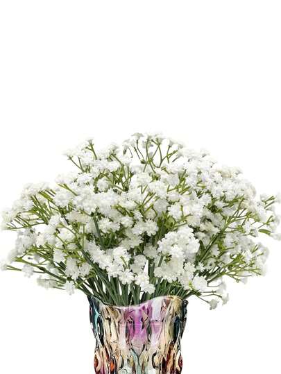 6-Piece Set Of 14.56 Inch Safety Stem Realistic Artificial White Starry Sky Flowers, Anti Drop Design - Perfect For Wedding Table Flowers, Home Decoration, And Vase Filling
