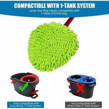 Repuestos de cabezales de mopa giratoria Ocedar Easywring 1 Sistema Paquete de 3 almohadillas de mopa de chenilla Recambio de mopa giratoria para O Cedar Mop Verde - Por defecto - Ver 3