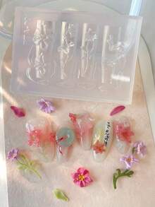 3D莲花锦鲤美甲装饰模具，美甲用品，美甲工具，美甲艺术工具，返校季，美甲，美甲贴片工具 - 無色 - 查看 20