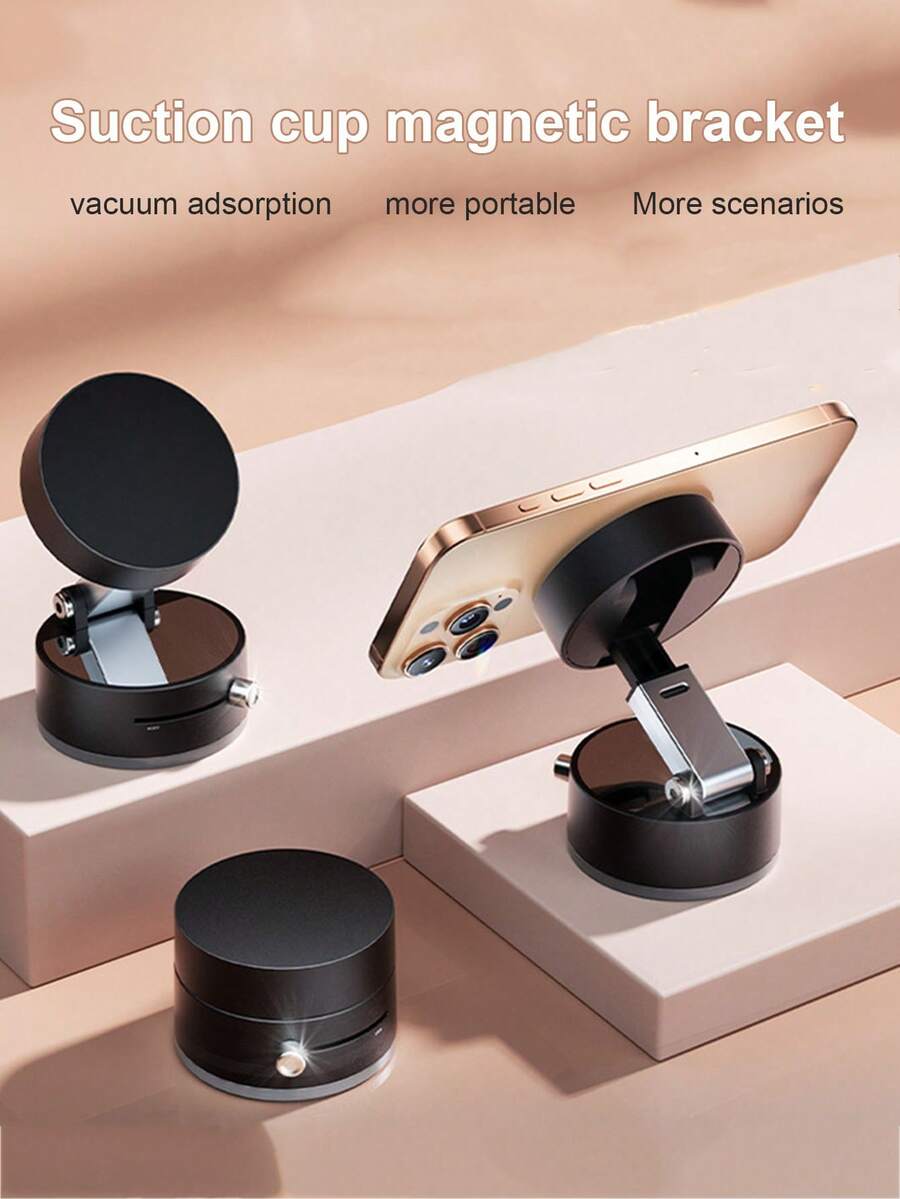 1pc Vacuum Suction Car Phone Holder, Adjustable Dashboard Car Phone Mount, 360° Rotatable Suction Cup Phone Holder Compatible With IPhone, Android, Hands-Free Windshield Phone Stand - Multicolor - View 1