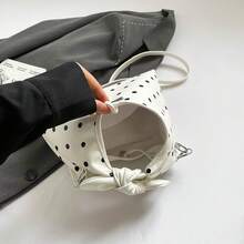Polka Dot Dumpling Bag For Women, Fashionable Shoulder Bag, Minimalist Chic Crossbody Bag, Retro Sweet Handbag, Versatile Shoulder Bag - 白色 - 查看 9
