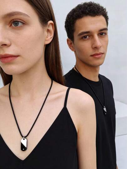 Stainless Steel Spiral Heart Convertible Military Brand Necklace, European And American Personalized DIY Engraved Fashionable Pendant Accessory