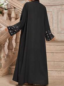 Ramadan New Arrival Ramadan Embroidered Abaya - Black - View 4