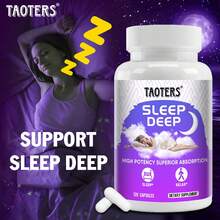 Deep Sleep Supplement - Contains L-Theanine, Magnesium, Chamomile Extract (Flower), Purple Chamomile Extract (Stem And Leaf), Vitamin C (Ascorbic Acid), Lemon Mint Extract, Pantothenic Acid, Etc. - 120 Capsules - 1 Bottle(1 瓶) - 查看 3
