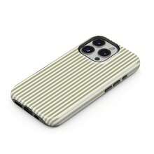 Burgundy And Pink Striped Phone Case, Retro Minimalist Vertical Stripe Design, Vintage Aesthetic Style, Compatible With IPhone 17/16/15/14/13/12/11 Pro Max - 綠-1 - 查看 3