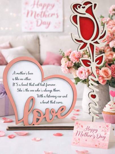 1 ชิ้น ของตกแต่งเดสก์ท็อปกุหลาบรูปหัวใจ, ของขวัญวันแม่, ของตกแต่งดอกไม้โรแมนติก, ของที่ระลึกแสดงความกตัญญูของครอบครัว, ของตกแต่งบ้านสไตล์อเมริกันคันทรี, แท่นวางโชว์, เครื่องประดับโต๊ะ/ชั้นหนังสือในห้องนั่งเล่น/ห้องนอน, ของขวัญสื่อความหมายทางอารมณ์, ของตกแต่งเทศกาลฤดูใบไม้ผลิ