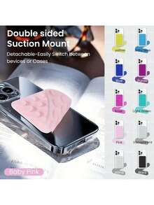 1 Piece 28-Piece Silicone Suction Cup Phone Holder - For Selfies And Videos, Strong Grip, Compatible With IPhone And Android - Sticky Silicone Holder, Suitable For Makeup Use, Ideal Video Recording And Photography Tool - 彩色 - 查看 4