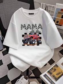 Women T-Shirt Print Monster Truck Mama T Shirt Jam Family Birthday Party Boy New Mom Baby Shower - trắng - Xem 2