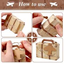 50/25pcs Creative Suitcase Gift Boxes, Retro Paper Airplane Candy Boxes, Party Decor Packaging Gift Boxes, Birthday Baking Gift Boxes, Simple Home Gift Packaging Boxes - Multicolor - View 5
