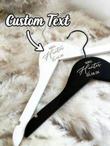 Personalized Bride Hanger, Bridesmaid Hanger, Wedding Dress Hanger, Customized Wedding Dress Hanger, Bridesmaid Gift, Customized Wedding Dress Hanger, Wooden Carved Hanger, Name Hanger, Bachelorette Party, Bride Gift, Personalized Bride Wedding Dress Hanger Gift, Customized Carved Bride, Wedding Dress/Groomsman, Bridesmaid Gift/Mother's Day/Father's Day Carved Gift - Multicolor - View 3