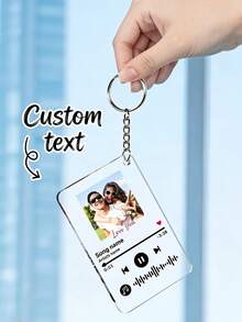 Personalised Music Player Keychain, 1pc Custom Photo Keychain, Shaped Acrylic Car Keychain, Backpack Pendant, Friend, Celebrity, Cartoon, Customized Acrylic Graffiti Keychain, Personalised Music Code Keyring, Personalized Music Code Acrylic Keychain, Custom Music In Your Pocket Keychain, Birthday Gift - Multicolor - View 6