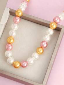 1pc Pearl Necklace, Minimalist Luxury Versatile Necklace For Women - Multicolor - View 3