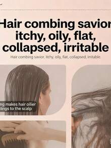 1pc Volumizing Lift Comb, Women Hair Brush With Air Cushion, Self-Cleaning One-Button Detangling Hair Brush - Off-white Comb - View 3