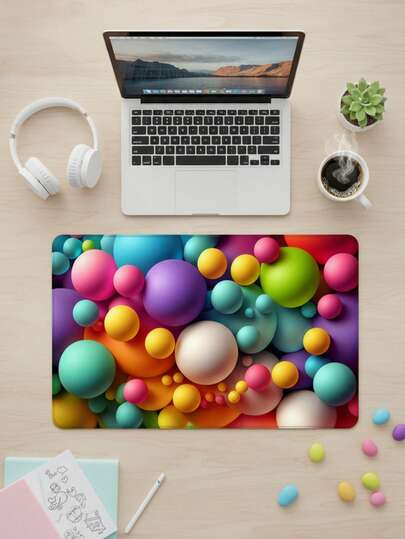 Large Size Waterproof Non-Slip Smooth Cloth Surface 3D Colorful Balloon Pattern Mouse Pad, Also Suitable As Keyboard Pad, Desk Mat Or Book Stand, Suitable For Gamers, Office And Dorm Use, Compatible With Mouse And Trackball, Great Gift For Gamers, Electronics > Computer & Office > Mouse Pads & Wrist Rests > Mouse Pads