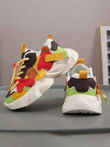 1 đôi giày thể thao trẻ em lưới thoáng khí mới mùa xuân, giày sneaker đế dày nhẹ nhàng cho bé gái, giày chạy bộ chống trượt bền chắc cho bé trai. - Màu Khaki - Xem 6