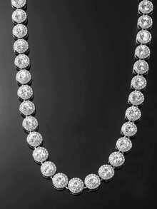 2pcs Luxury Rhinestone Encrusted Round Necklace + Bracelet Set, Gift For Mother, Girlfriend, Birthday, Holiday - Multicolor - View 5