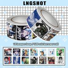 500张LNGSHOT涂鸦贴纸套装，Jay Park Kpop偶像周边，美观DIY贴纸，Kpop粉丝收藏礼物，多功能实用高清双面人物LOMO收藏卡，可收纳或装饰，送给粉丝和朋友的贴心礼物 - 彩色 - 查看 7