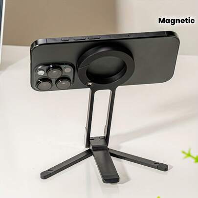 Magnetic Phone Tripod Stand For IPhone - Smartphone Mini ABS Tripod Pocket Cell Phone Stand Strong Magnet Quick Mount ,Tripod For Iphone,