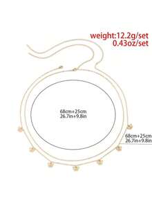 1 pieza Cadena de cintura con diseño de borla - Oro - Ver 3