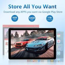 JIKOCXN Teen Tablet - 10.1-Inch Android 13 System, Colorful EVA Shell, Dual Cameras, WiFi, Stereo Speakers | Eye-Friendly, Parental Controls, Rechargeable Battery, Type-C Charging, Durable And Educational. - Màu xanh lam - Xem 4