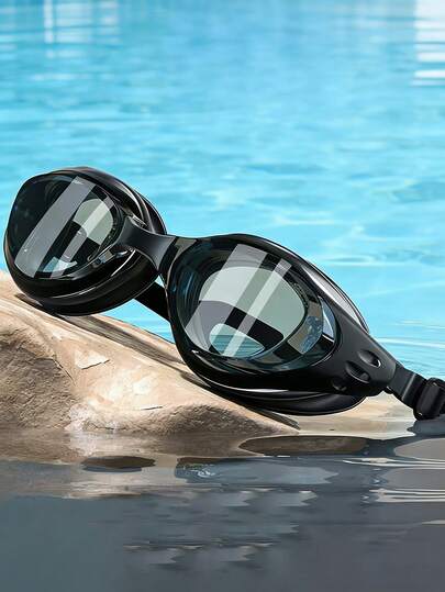 1pc Professional Anti-Fog Swimming Goggles, Unisex, Wide Angle Clear Vision, Suitable For Myopia, Waterproof UV Protection For Swimming, Diving, Outdoor Camping, Gardening, Beach, Graduation Party, Travel Essentials 2026