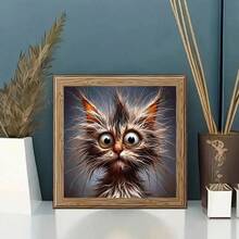 5D Diamond Painting Kit - Full Round Diamond, Cat Pattern, Acrylic Craft Set For Home Decor, Frameless Diamond Painting Gift Set - round diamond - View 3
