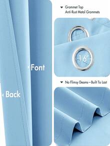 Conjunto de 2 cortinas blackout, ideais para sala de estar, varanda, sala de jantar, quarto, casa e escritório. Fácil instalação com ilhós. - Baby Azul - Ver 2
