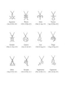 SYMFNY 1pc 925 Silver Concise Zodiac Sign Clavicle Chain Necklace - Silver - View 2