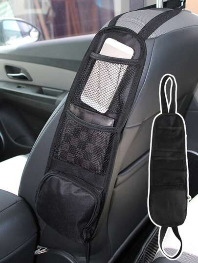حقيبة تخزين خلفية مقعد السيارة، منظم جانبي معلق، شبكة تخزين متعددة الوظائف، حقيبة تخزين معلقة للسيارة