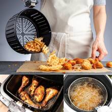 3pcs Stackable Stainless Steel Air Fryer Rack, Round & Square Air Fryer Basket, Detachable Racks For Air Fryer, Oven, Baking, Dishwasher - Air Fryer Grill Rack - View 2