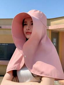 Women's Large Shawl Sun Protection Hat, Beach Hat With Neck Cover, Outdoor UV Protection Bucket Hat, Summer - Multicolor - View 14