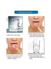 3pcs/1pc This Tongue Cleaner Is Designed To Effectively Remove Bacteria, Food Residues And Odor-Causing Substances From The Tongue Surface. As Shown In The Comparison Image, It Can Clean The Dirty Tongue To Be Clean And Healthy, Significantly Improving Oral Health And Reducing Bad Breath. - Multicolor - View 9
