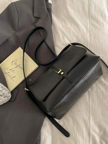 奢华精致的高端女士包袋，2026新款，日常通勤，简约斜挎包 - 黑色 - 查看 9