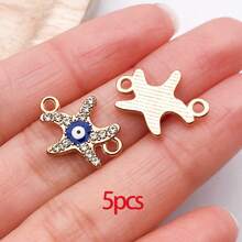 5/30 Peças Sortidas de Encantos de Animais Marinhos de Cristal e Strass, Tartaruga, Concha, Estrela-do-mar, Peixe, Pingentes Pendurados para Pulseiras, Colares, Brincos, Fabricação e Artesanato - Multicolorido - Visão 18