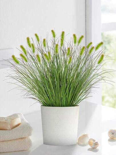 10/5/3 piezas Hierba artificial de cola de perro, hierba de cebolla, decoración de arbustos de protección UV para exteriores, hierba de trigo, enea, plantas artificiales, verdor resistente a los rayos UV, plantas falsas, decoración del hogar, decoración de alféizar de ventana del jardín, restaurante, dormitorio, decoración de boda y fiesta de cumpleaños, decoración interior y exterior para días festivos, fotografía, decoración de primavera y verano, verdor simulado para exteriores, decoración de primavera, regalo de cumpleaños