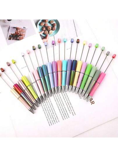 10支装彩色美学DIY圆珠笔套装，适合女性 - 创意礼物，套装包含10支黑色笔芯，可爱桌面文具，适合美国女孩，是学校、办公室、生日、返校季和节日礼物的完美之选。